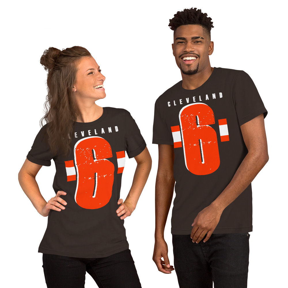 Baker Mayfield #6 Cleveland Browns Short Sleeve Unisex T-Shirt 2 Baker Mayfield #6 Cleveland Browns Short Sleeve Unisex T-Shirt - Image 2
