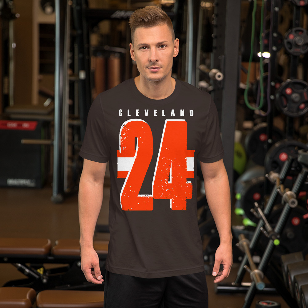 Nick Chubb #24 Cleveland Browns Short-Sleeve Unisex T-Shirt 4 Nick Chubb #24 Cleveland Browns Short-Sleeve Unisex T-Shirt - Image 4