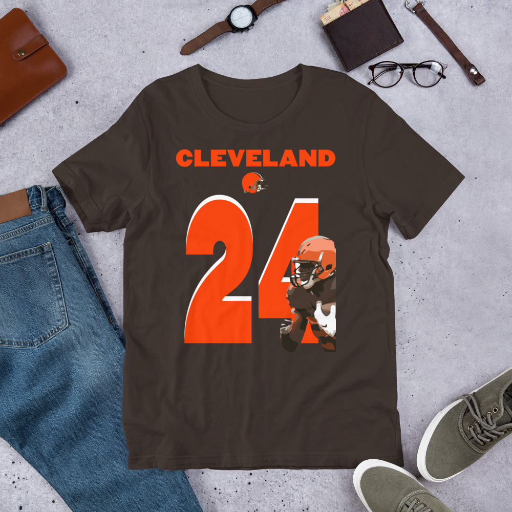 Nick Chubb Cleveland Browns 24 Short-Sleeve Unisex T-Shirt 3 Nick Chubb Cleveland Browns 24 Short-Sleeve Unisex T-Shirt - Image 3