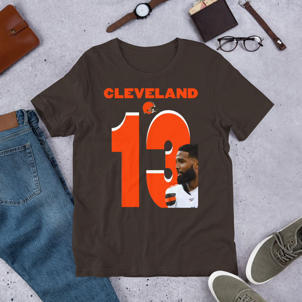 Odell Beckham Jr Cleveland Browns 13 Short-Sleeve Unisex T-Shirt 3 Odell Beckham Jr Cleveland Browns 13 Short-Sleeve Unisex T-Shirt - Image 3
